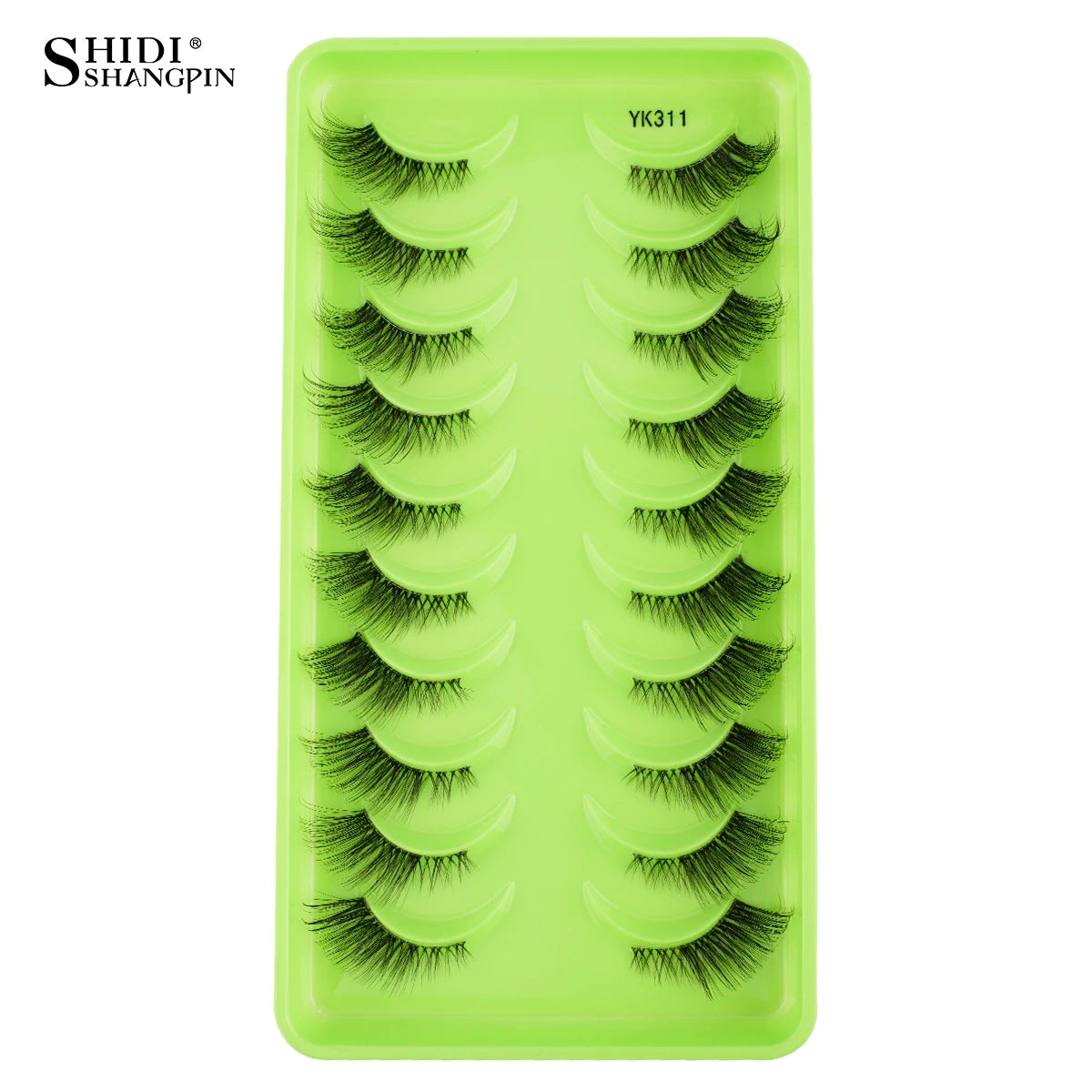 SHIDISHANGPIN 5/10Pairs False Lashes Cat Eye Eyelashes Eyelash Extension 3D Mink Half Lashes Natural Makeup faux Cils maquiagem - Blinksy